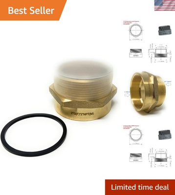 #ad Compact 2quot; Brass BSPP to NPT Adapter No Washer Required for Easy Install $69.99