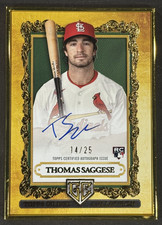 2025 Topps Gilded Gallery Of Gold Thomas Saggese Auto /25 RC St Louis Cardinals