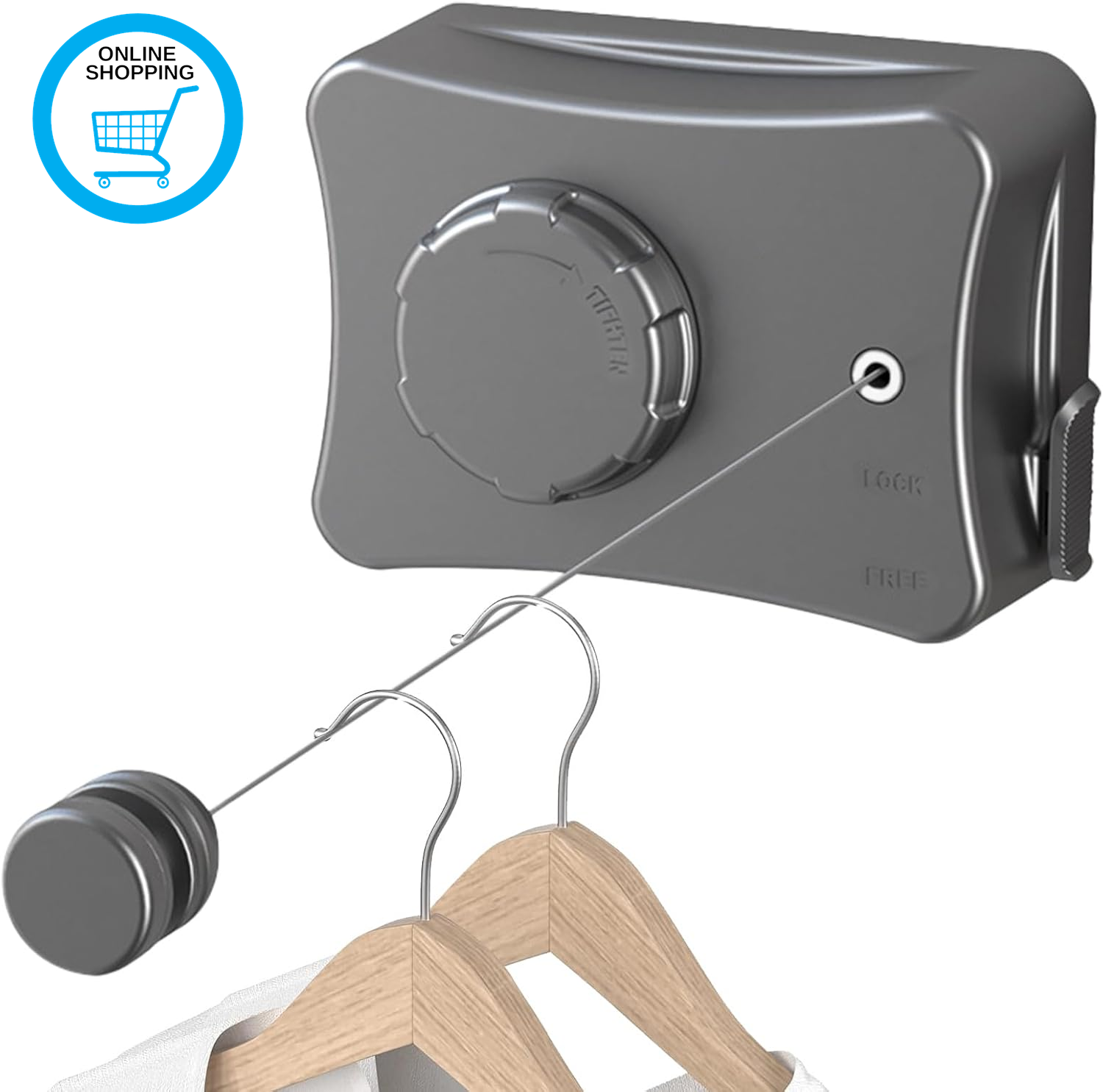 Retractable Clothesline Stainless Steel Extendable Washing Line Portable Laundry