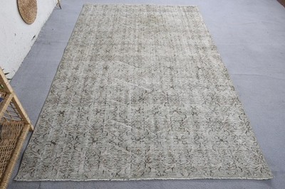Turkish Vintage Rug, 5,1x8,1 ft Large Rug, Gray Beige Moroccan Rug