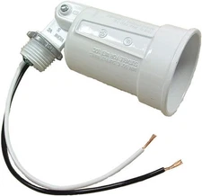 Hubbell-Raco 5606-1 5606 Lamp Holder, 100 W, Par38, Die Cast White, White 