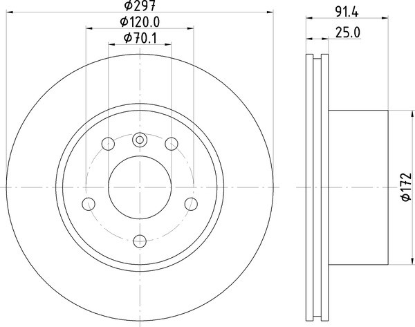 2x Front Brake Disc Fits Land Rover Mintex MDC1445 Outer Ø 297mm Vented - Image 4