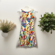 Kasper Dress Womens Size 4 Multicolor Floral Scoop Neck Sleeveless Textured