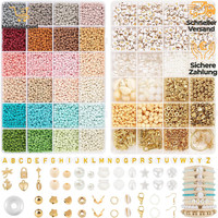 Perlen Set 3Mm Bunte Morandi Glasperlen Holzperlen Zum AuffäDeln Diy ArmbäNder