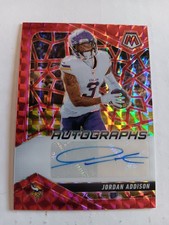 2025 Panini Mosaic Jordan Addison Autographs auto red #ed 121/199 Vikings