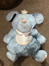 Vintage Puffalump Blue Bear Fisher Price Plush Toy 1986 Romper