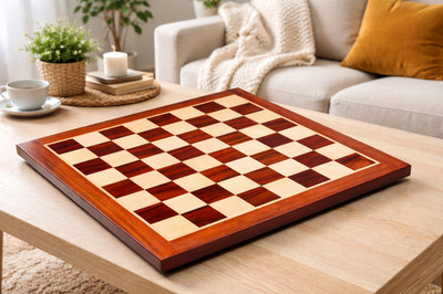 Solid Wooden Chess Board Blood Red Bud Rosewood 23'' - 60 mm