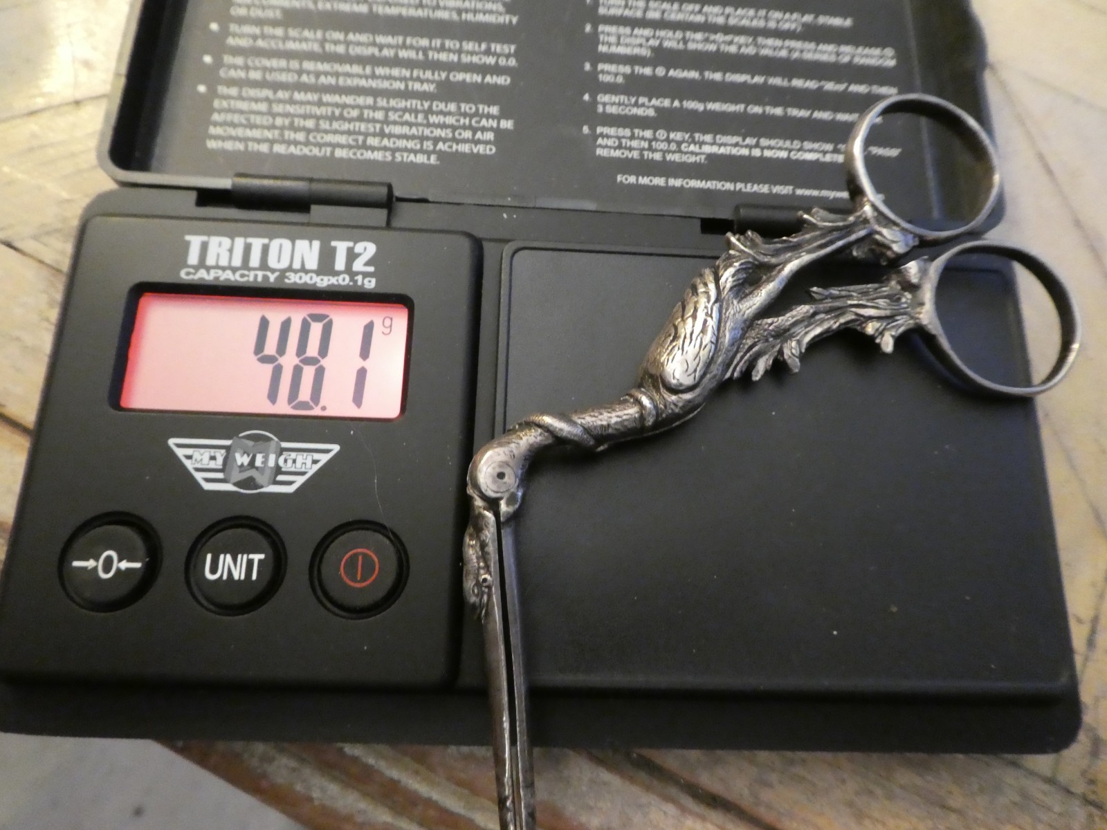 ANTIQUE 1800s SILVER STORK SCISSORS MEDICAL MIDWIFE CLAMP HIDDEN BABY