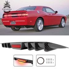 Rear Bumper Diffuser Splitter Led Brake Light Carbon Fiber For Dodge Challenger