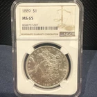 1889 Philadelphia Morgan Silver NGC MS65 beautiful coming