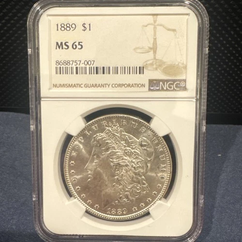 1889 Philadelphia Morgan Silver NGC MS65 beautiful coming