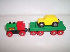 BRIO Wooden Railway Train Classic Engine 33610  Car Transporter Flatbed Lot
