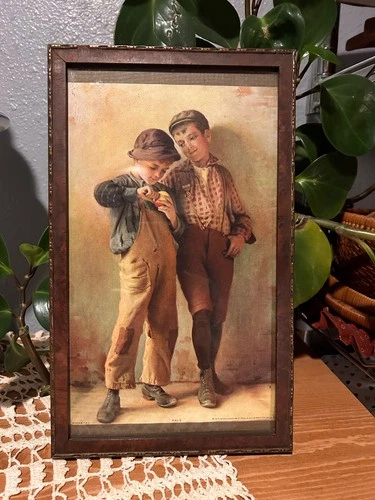 Antique Framed Print by Brown & Bigelow, Frame By Weeks & Breadon in Corry, PA