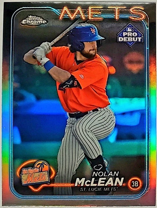 🔥 NOLAN MCLEAN ROOKIE REFRACTOR 2024 TOPPS PRO DEBUT CHROME #PDC-145, METS! - Image 4 of 4