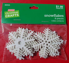 NEW  Christmas Crafts Snowflakes 8 Pieces Christmas Decorations 1.93" 4.9cm 