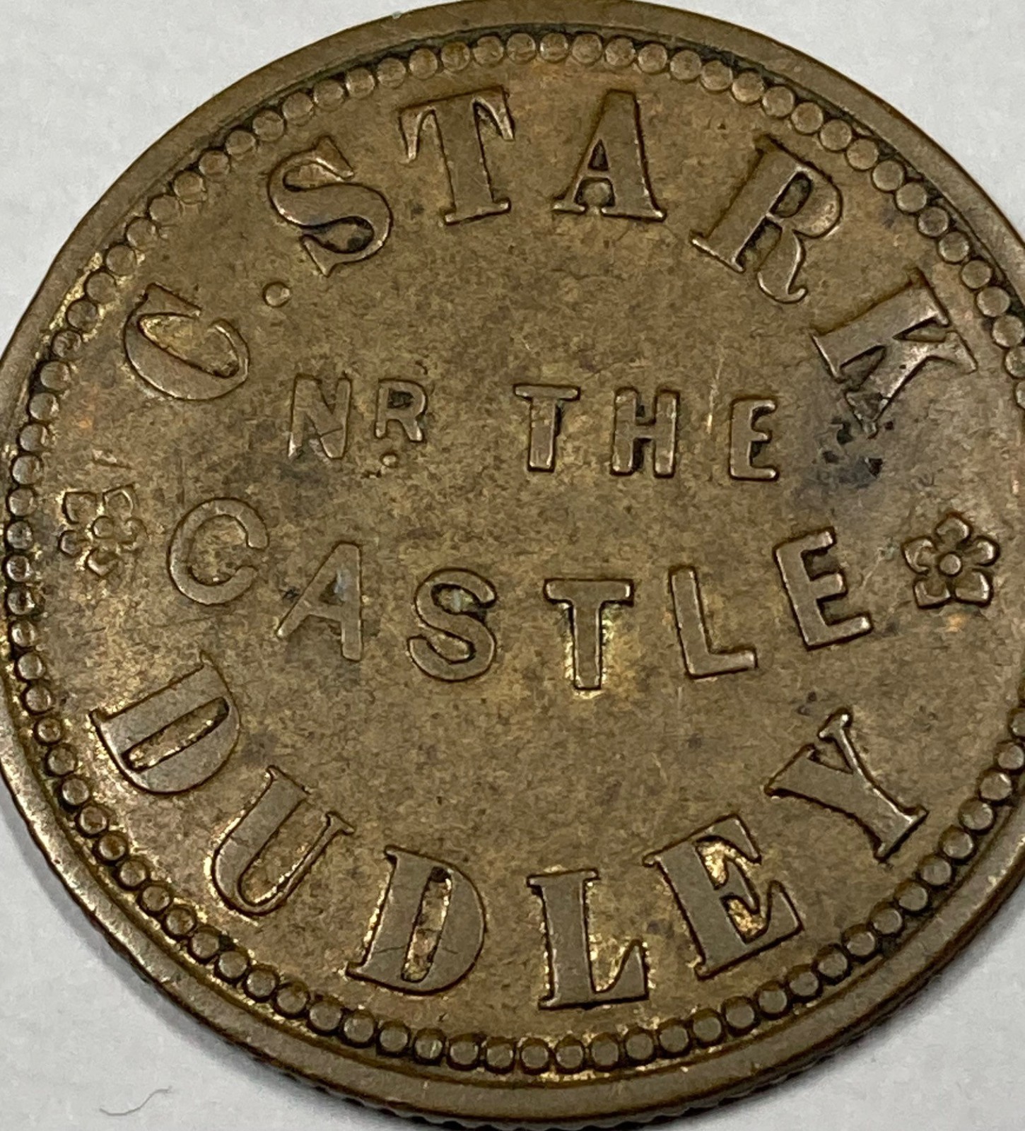 Extremely Rare Worcestershire DUDLEY 1/4d token C STARK tobacconist W# 1580 RRR