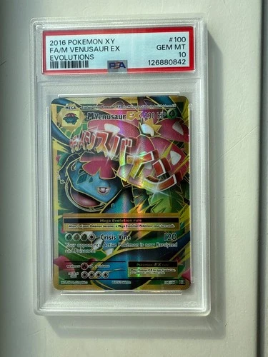 2016 PSA 10 Pokemon XY FA/M Venusaur EX Evolutions Full Art