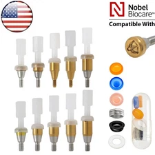 US For Nobel Active Locator Attachment Abutment NP/RP 1-5mm & Male Cap Inserts