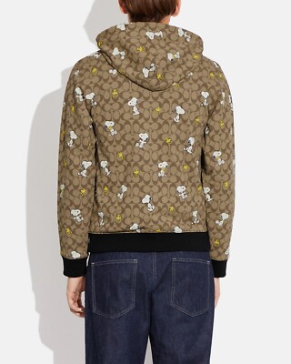 国内即発 CE545 COACH X PEANUTS SIGNATURE SNOOPY フーディー NWT Coach X Peanuts MEN'S Signature Snoopy Hoodie CE545 Size