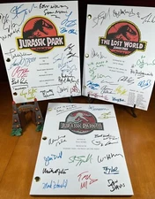 Jurassic Park Trilogy Scripts Signed- Autograph Reprints- 3 Scripts- Dinosaurs