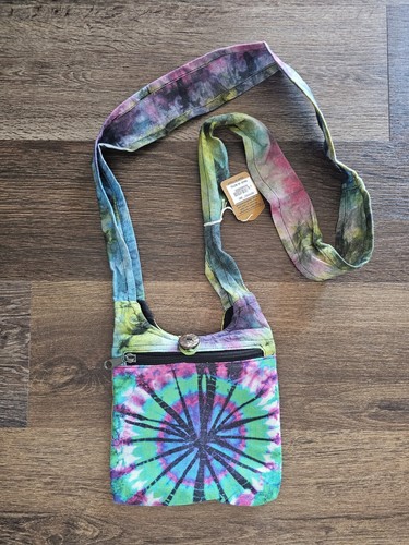 The Collection Royal Boho Crossbody Shoulder Bag Purse Messenger Small Tie Dye