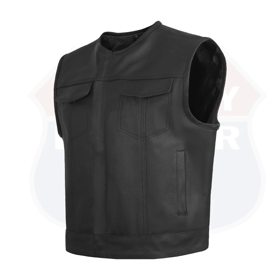 HL11659SPT Low Rise Short Torso Black Club Style Vest (Cow Leather) - Image 3 of 4
