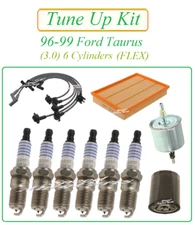 Tune Up for 96-99 Ford Ranger 3.0 V6 FLEX : Spark Plug Wire Set Air Fuel Oil 