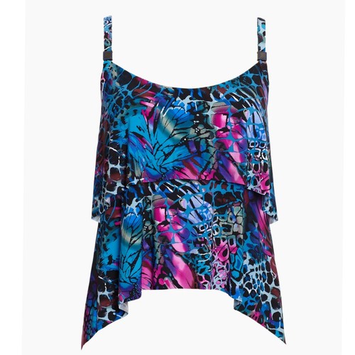 NWT Magicsuit Women's Blue Social Butterfly Grace Swim Tankini Top Size: 10-16 - 第 4/7 張圖片