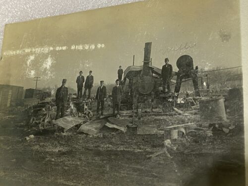 vtg 1909 St. Stephen Ohio Saw Mill Ruins Disaster RPPC Real Photo postcard - Picture 1 of 8