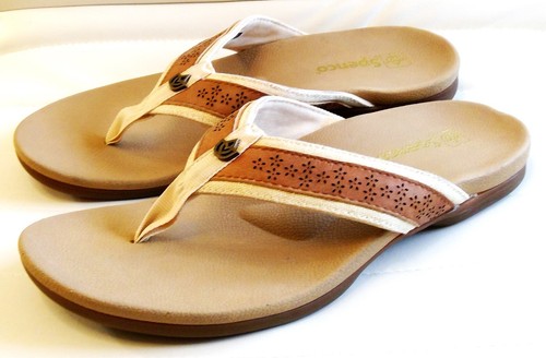 Spenco Women's Miramar Flip-Flop 8 B (Medium), Tan - Picture 2 of 6