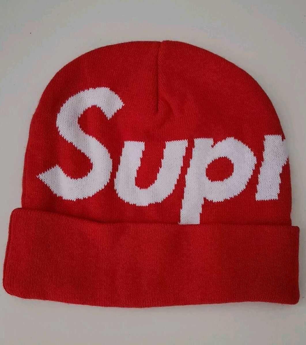 FW23 Supreme Big Logo Beanie Red Hat cotton cashmere New | eBay FW23 Supreme Big Logo Beanie Red Hat cotton cashmere New | eBay