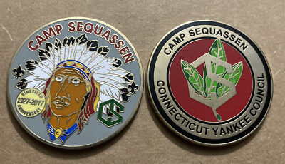 Camp Sequassen CT Yankee Council 2017 Challenge Coin given to Staff & Leaders