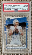 2020 Panini Chronicles Justin Herbert #RRJH Clearly Donruss Rated Rookies PSA 10