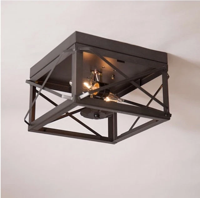 Double Ceiling Light With Folded Bars, No Glass, in 3 Colors. Country Lighting - Image 2 of 4