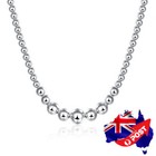 Women's 925 Sterling Silver Filled Ball Beads Charm Chain Necklace Stunning Gift