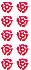 45rpm Record Insert  Adapters - Red Total of 10 Pieces