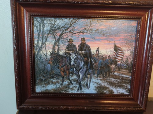John Paul Strain " March At Dawn“ Canvas Painting 2001 Framed 14 1/4" X 11 3/4" - Picture 2 of 11