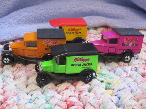 SET OF 4 MATCHBOX FORD MODEL T DELIVERY TRUCKS KELLOG'S CEREAL PROMO - Picture 4 of 4