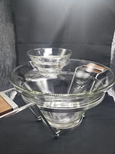 Vintage Atomic MCM Chips And Dip Appetizer Party Deep Dish Bowl With Handles