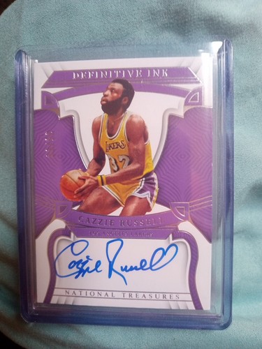 Cazzie Russell 2022 National Treasures Definitive Ink /99 Auto Lakers