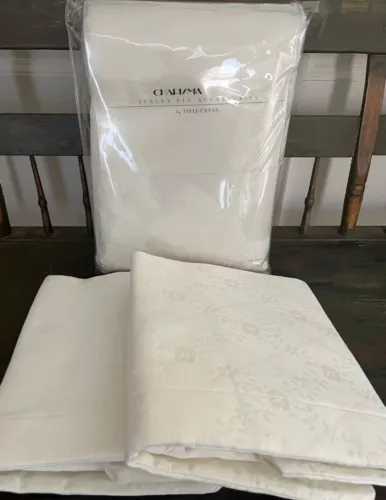 NEW CHARISMA "FOUR SEASONS" MATELASSE KING DUVET  W/2 EURO SHAMS PARCHMENT $650