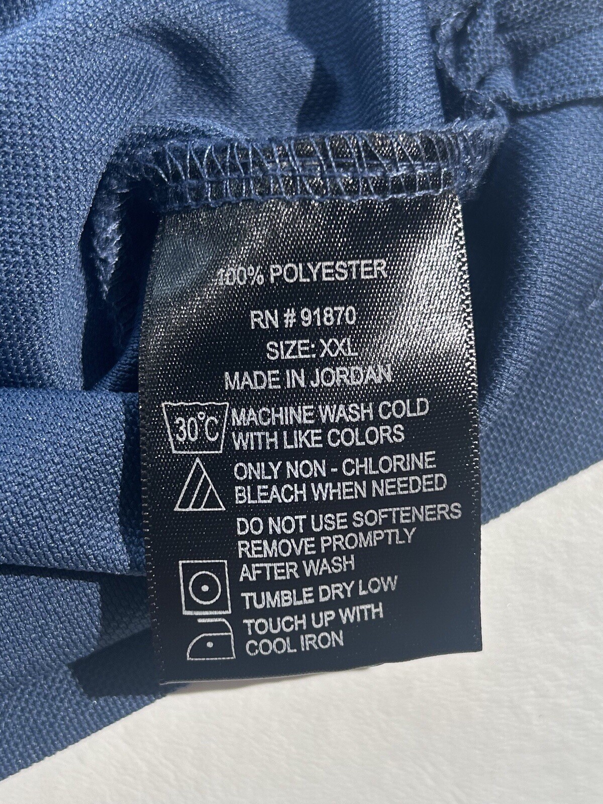 PEBBLE BEACH Dry-Luxe Performance Golf Polo Men’s Side 2XL Blue W/Gray Trim thumbnail 3