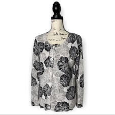 White Stag abstract floral cardigan