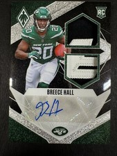 Breece Hall Jets RPA RC Dual Letter/Number jersey patch auto 1/3