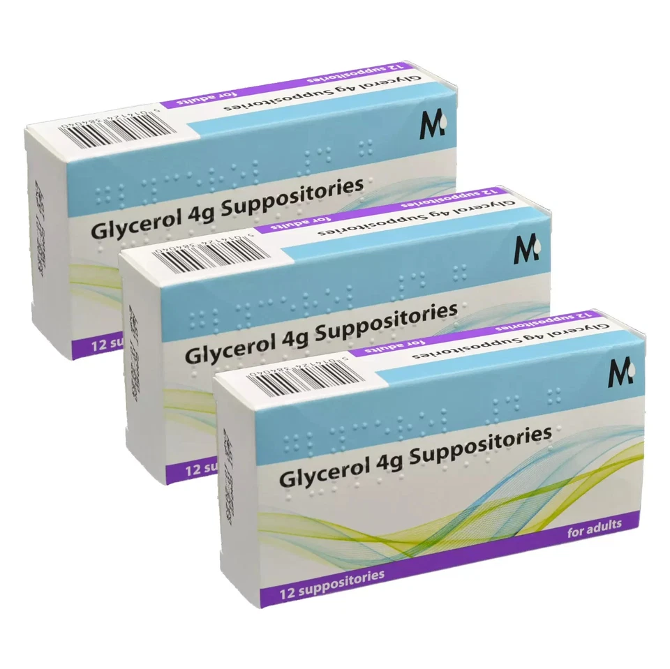 MARTINDALE 3 x 12 | Three Packs of Twelve Glycerin Suppositories Constipation Relief