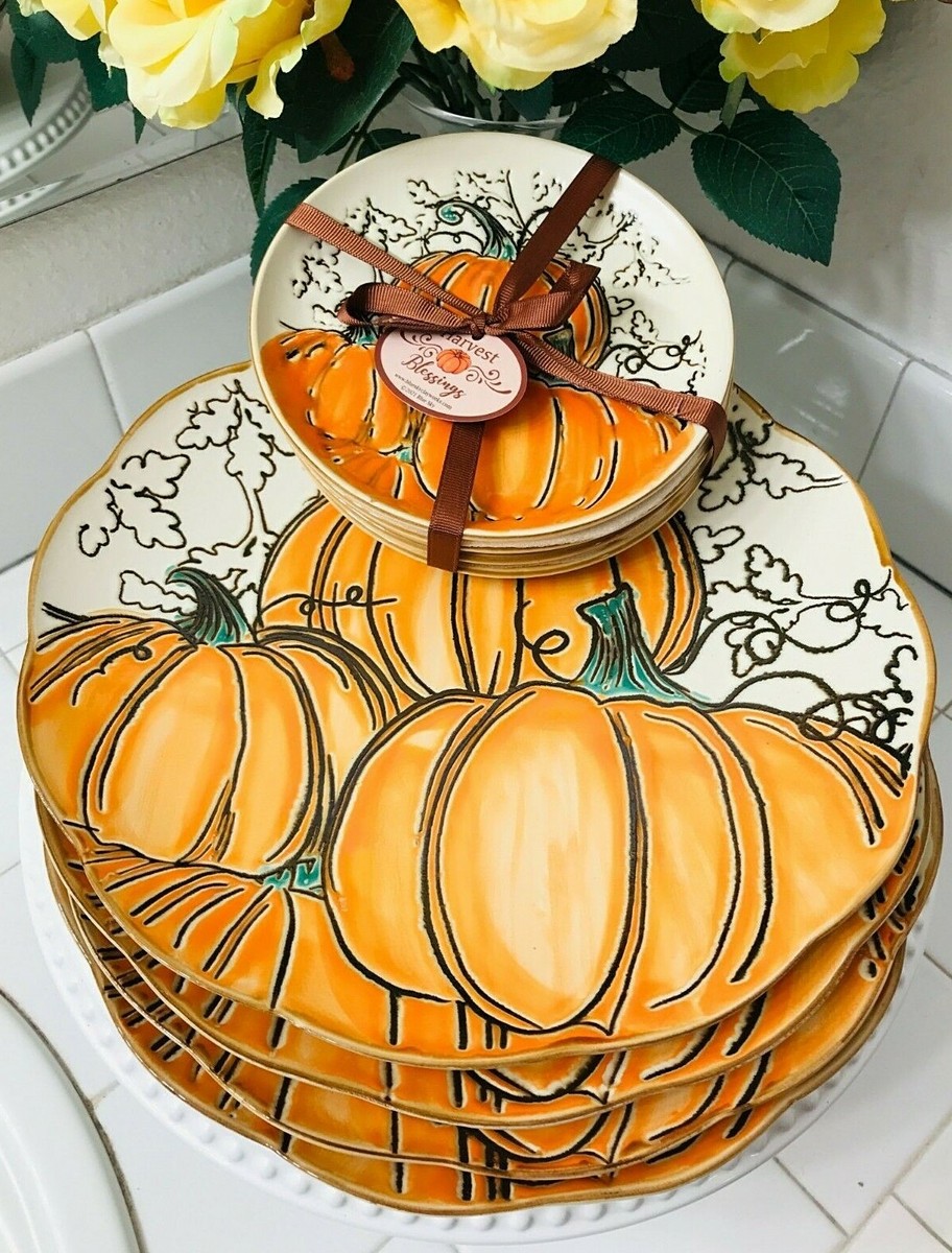Pumpkin Thanksgiving Dinnerware Walmart Fall Pumpkins Floral