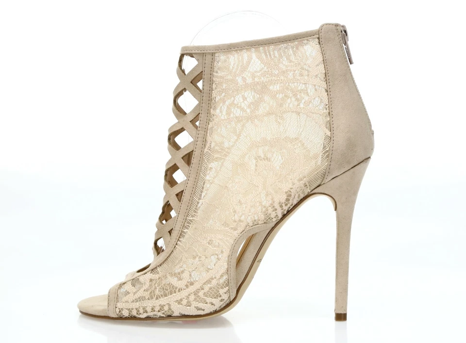 Botines Daya By Zendaya Angus Beige Encaje Punta Abierta talla 7,5 Foto 2 de 4