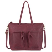 Yaluxe Women's Crazy Horse Genuine Leather Tote Bag Handbag Shoulder Bags Red Yaluxe Women's Crazy Horse Genuine Leather Tote Bag Handbag Shoulder Bags Red