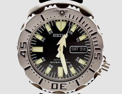 NEAR MINT] SEIKO 7S26-0350 Black Monster Diver's Automatic