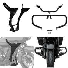 Engine Guard+Fairing Bracket Side Chin Spoilers Fit For Harley Road Glide 17-23